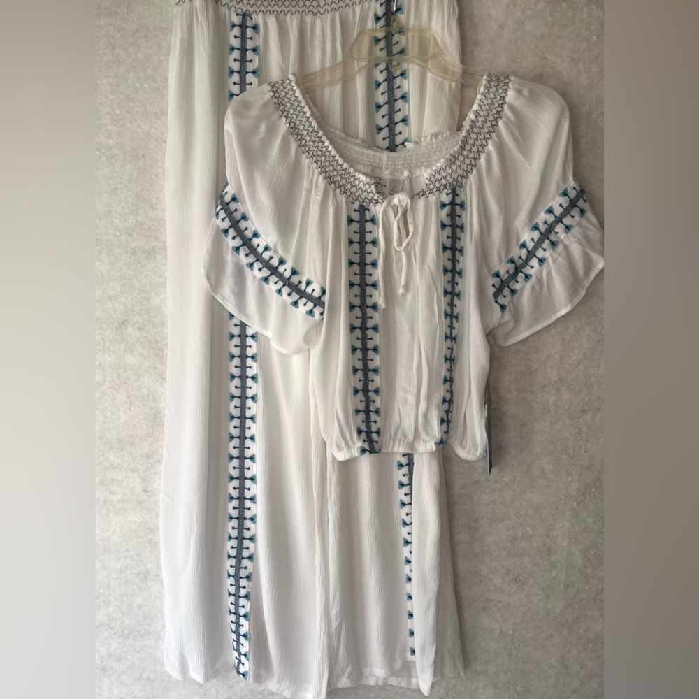 Goa Beachwear By Japan Gauze Texture Resortwear Boho 2-Piece Size Large NWT